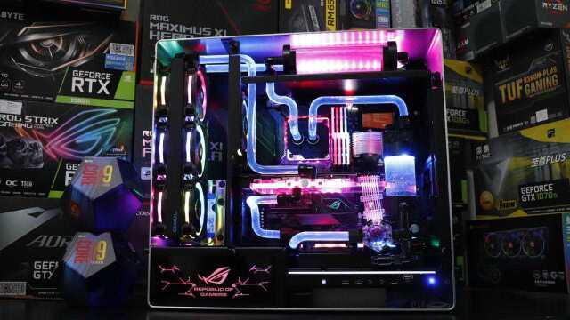 ROG信仰 华硕RTX2080TI O11G猛禽搭配I9 9900K,迎广909分体水冷