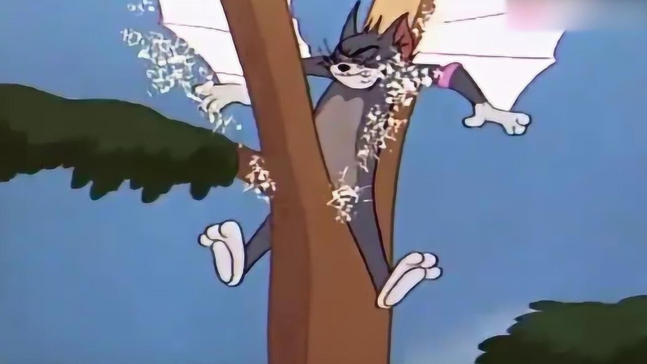 猫和老鼠:汤姆用"裆"劈大树