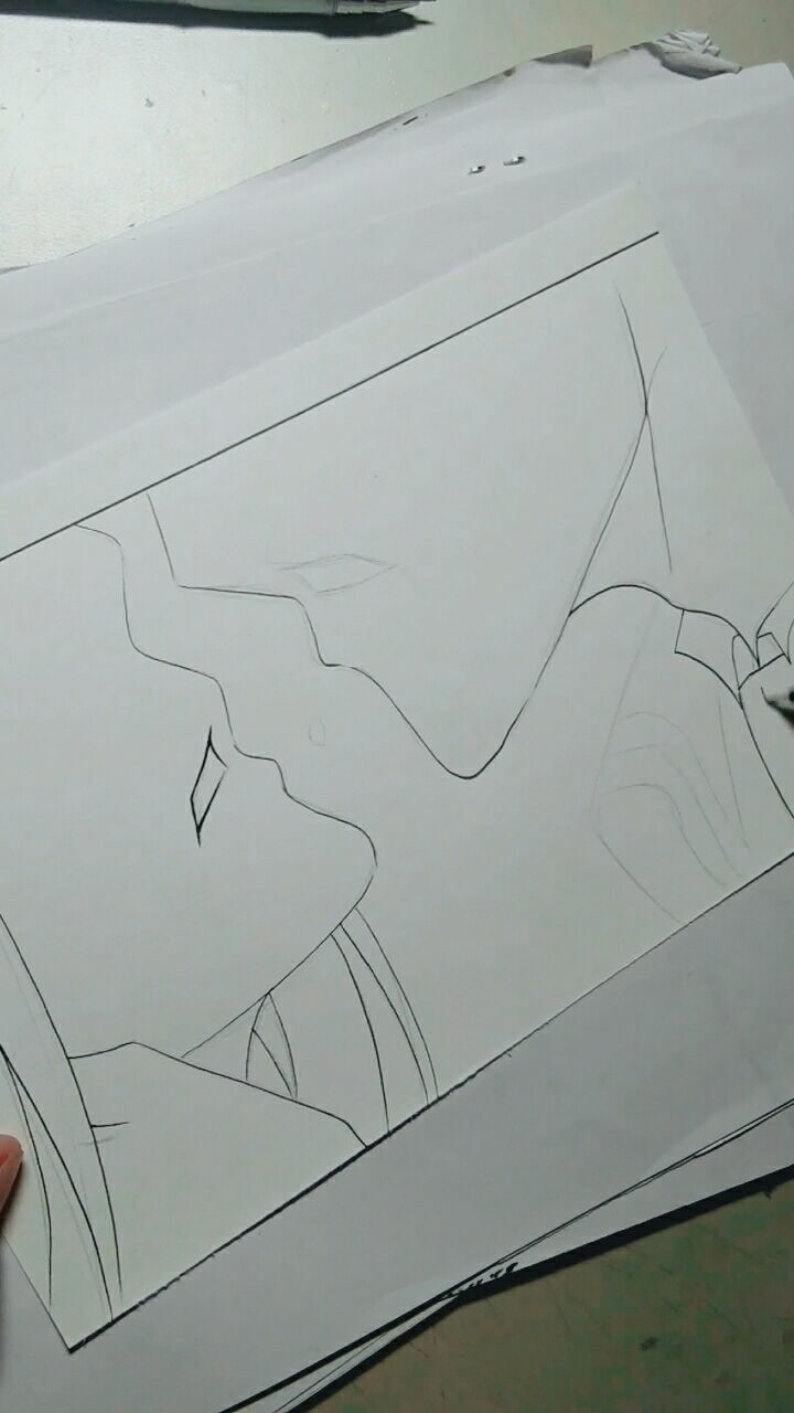 手绘甜美的咬痕线稿全过程铅笔画