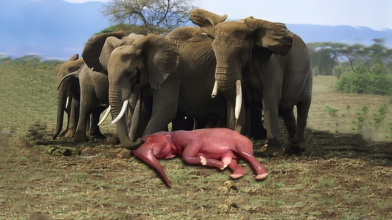 象妈妈在草原上生下象宝宝,意想不到事情发生,镜头拍下暖心画面