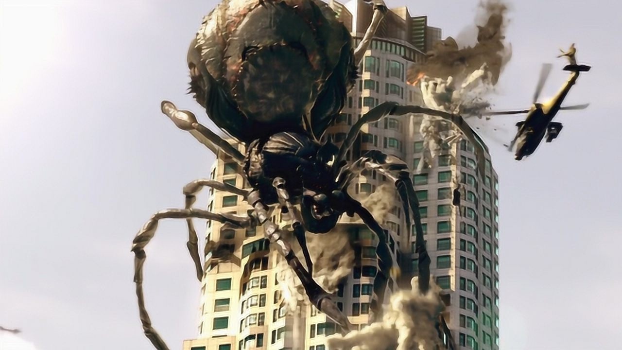 超大号的变异蜘蛛攻击城市,骨骼坚硬不怕子弹,人类的处境很危险!