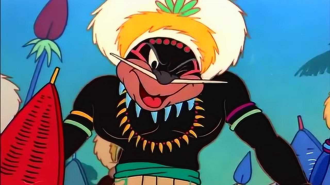 猫和老鼠杰瑞和汤姆被原始野人追的逃离荒岛