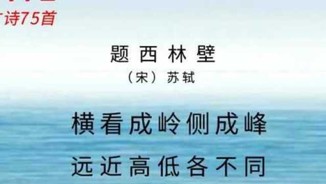 题西林壁苏轼