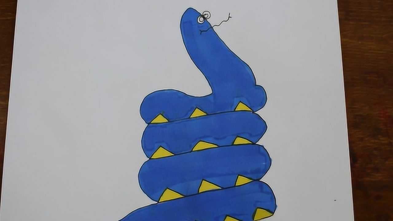 手势画,创意手绘卡通动物蛇,简单易学好看!