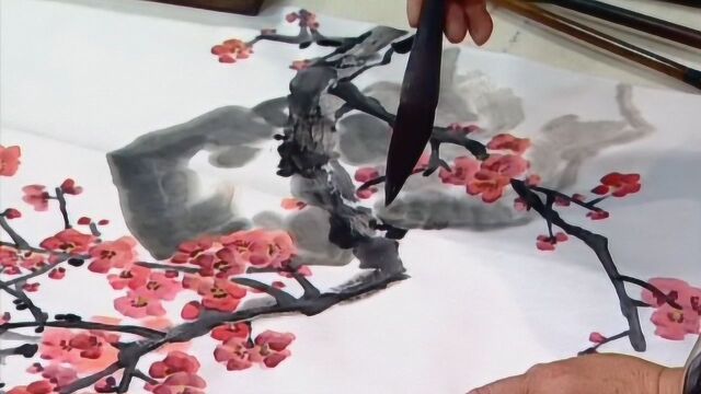 著名花鸟画家顾扬老师教你画国画梅花,精彩示范与讲解,收藏