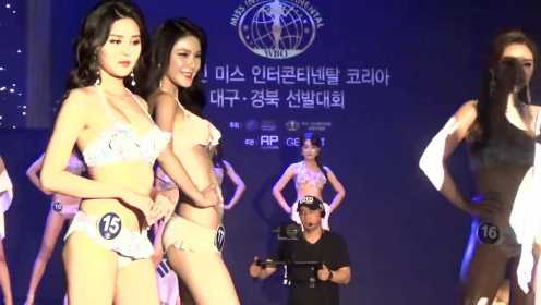 2018韩国小姐大赛漂亮模特泳装表演精彩片段一