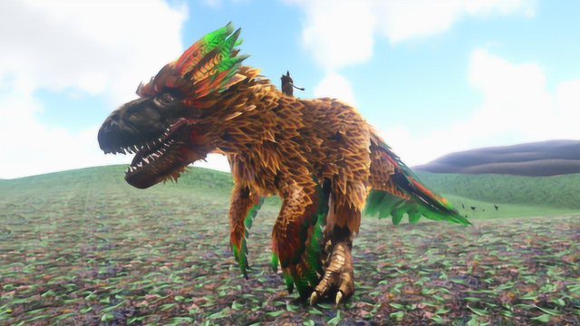 方舟生存进化起源02发现浮空小岛和神兽大麒麟