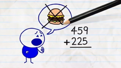 搞笑涂鸦铅笔画：小蓝被逼做数学题，都是铅笔惹的祸