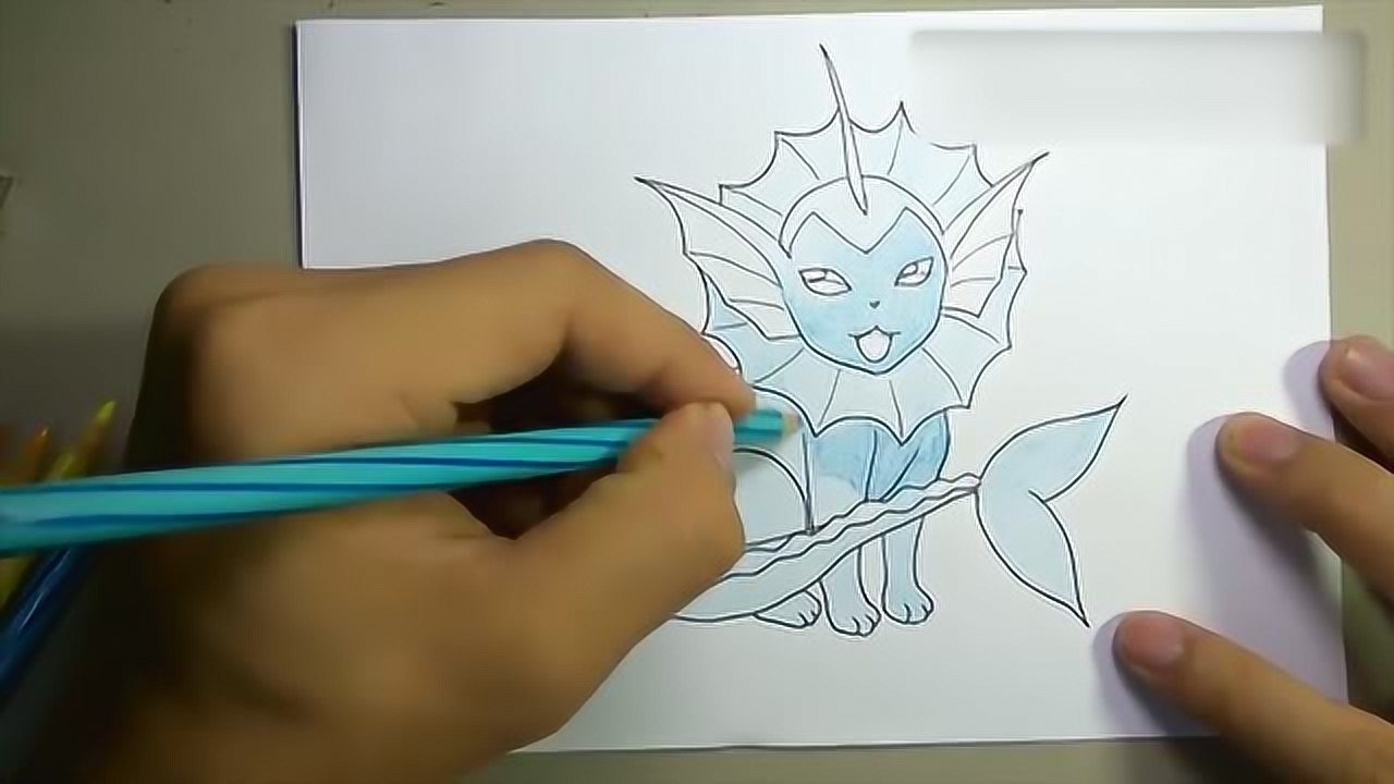 手绘教学:如何画水伊布,三分钟手绘教学包你学会