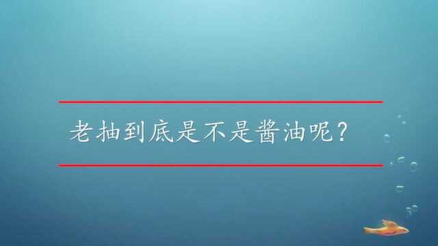 老抽到底是不是酱油呢?