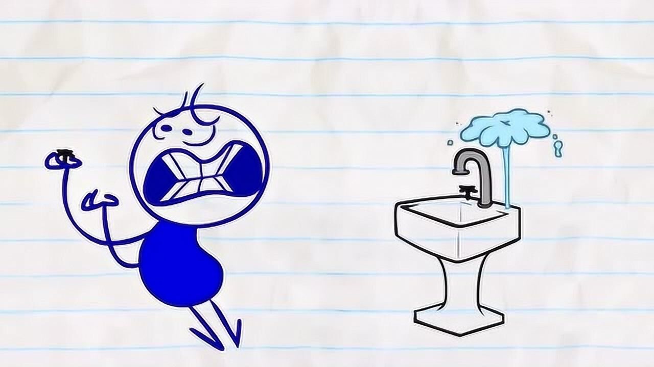 铅笔动漫铅笔人看见水就忍不住想尿尿