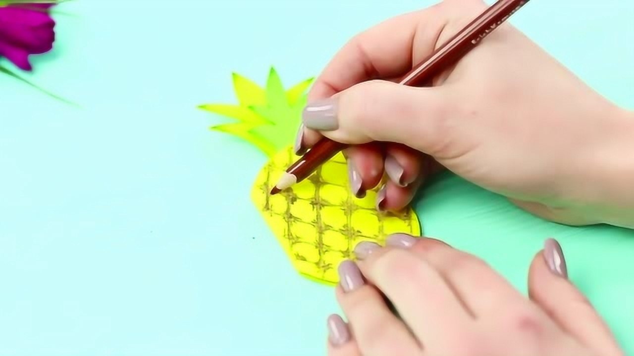 手工创意diy,做一个菠萝式笔记本,让孩子更喜欢学习!