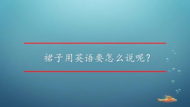 裙子用英语要怎么说呢?