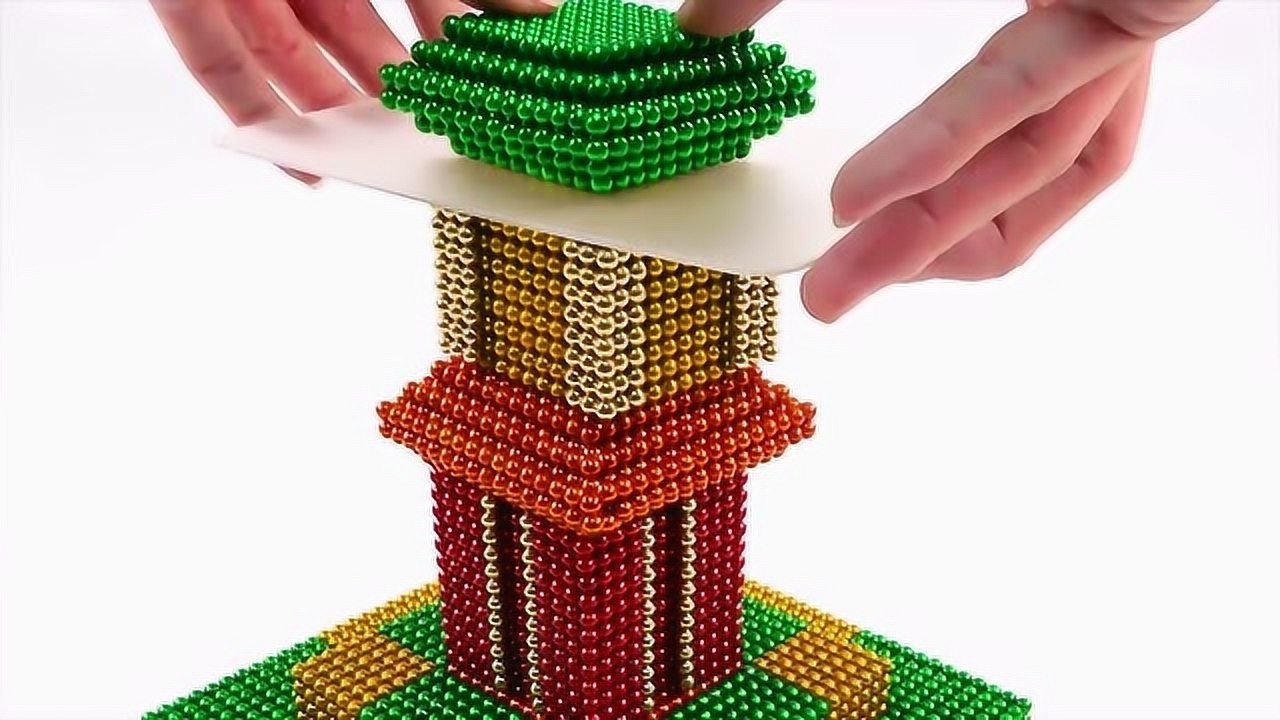 创意手工diy:用巴克球来拼装宝塔,一起动手学习吧