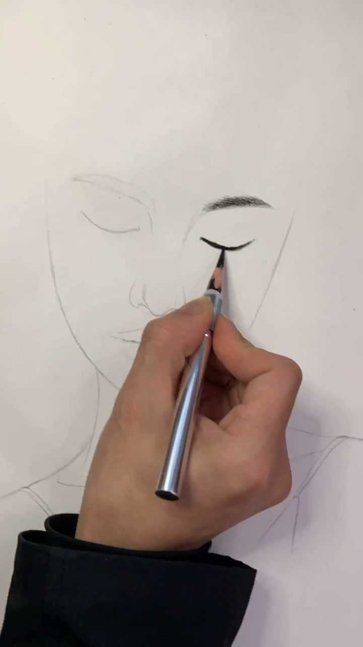 铅笔画,教你画睫毛