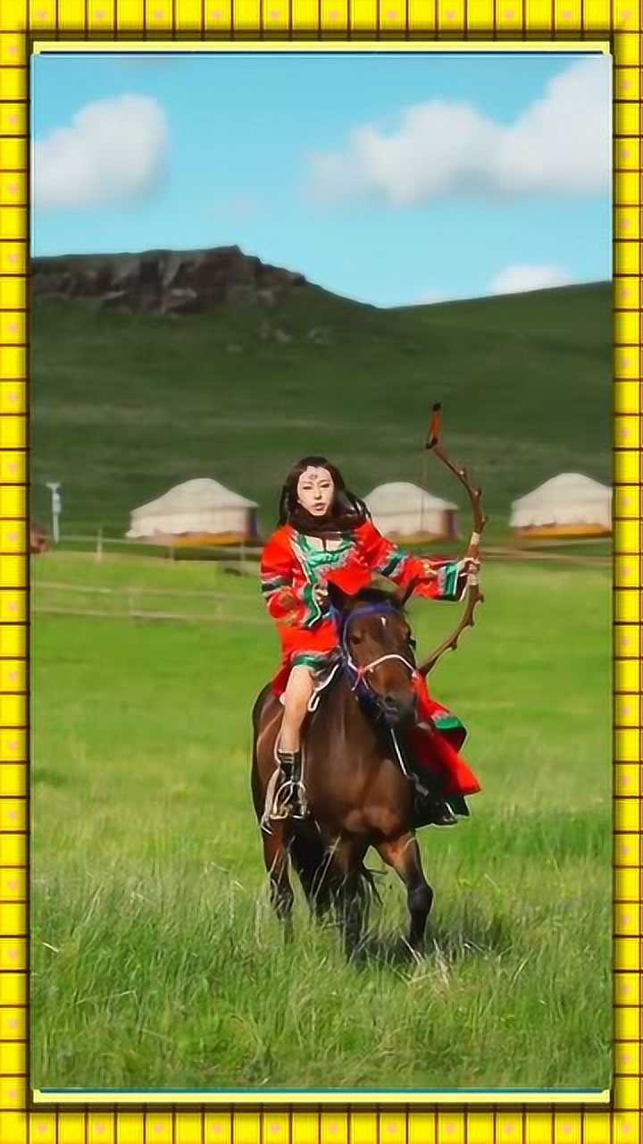 蒙古族美女骑马射大鹰,真带劲_腾讯视频
