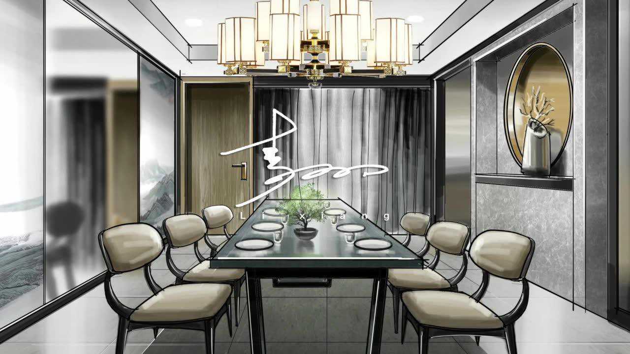 ipad餐厅包间室内设计手绘——李响