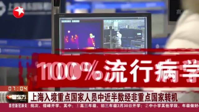 上海入境重点国家人员中近半数经非重点国家转机 将进行100%登临检疫