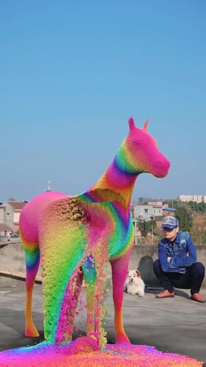 这也太好看啦,彩虹马