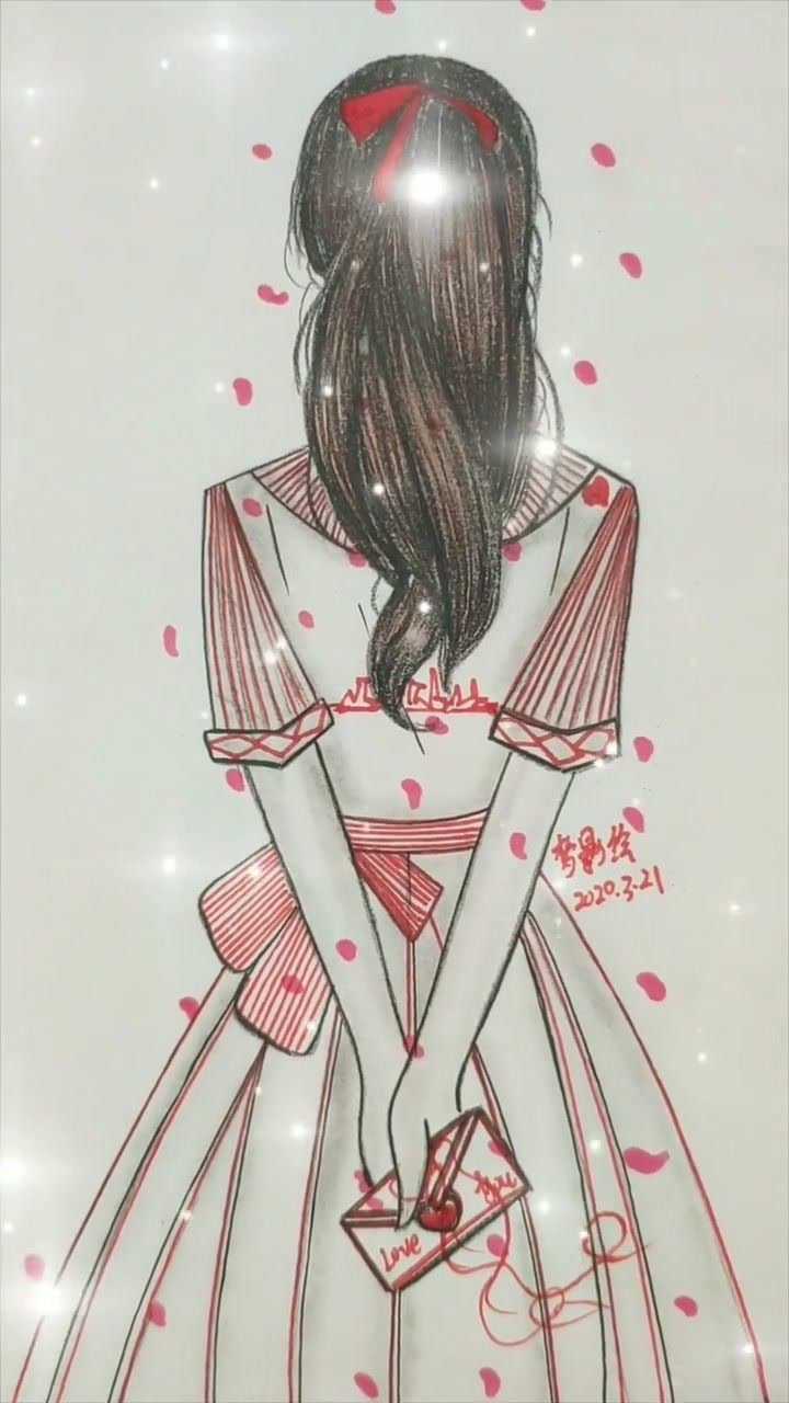 教你画唯美女孩背影