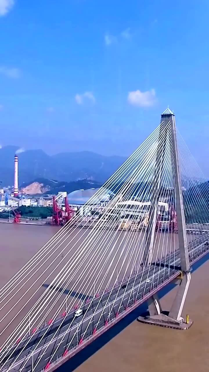 航拍福州马尾,就是青州大桥,上帝角度看就是不一样