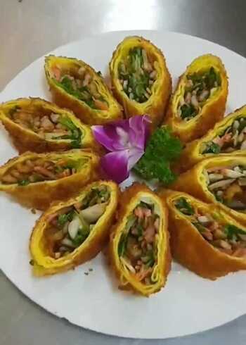 脆炸蔬菜卷做法,简单好学,香脆好吃!