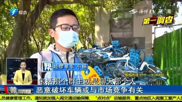 “哈啰单车” 被弃荒地 竟是同行所为?视频记录破坏过程!