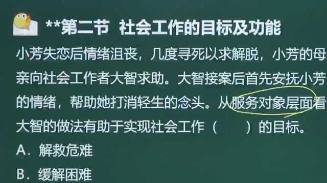 初级社会工作综合能力教程社会工作目标对象及领域(二)