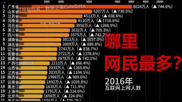 哪里网民最多?中国各省网民数量大揭秘!数据可视化