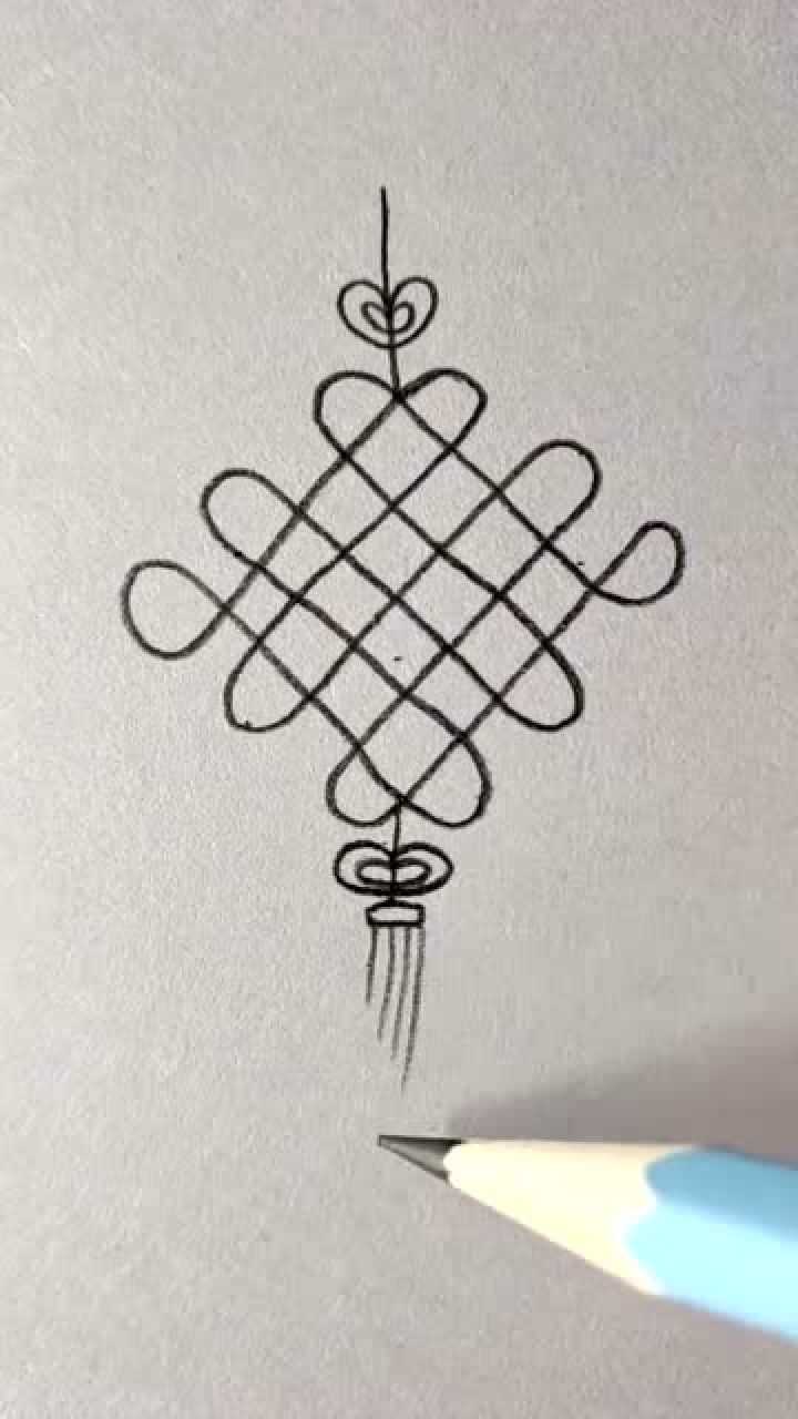 一笔画出中国结