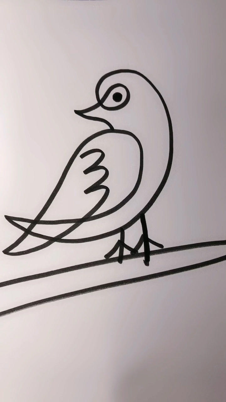一笔画鸟 简单一只鸟图片