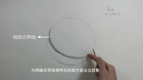 素描石膏球体受光背光面的区分—昭道教育-青雨老师