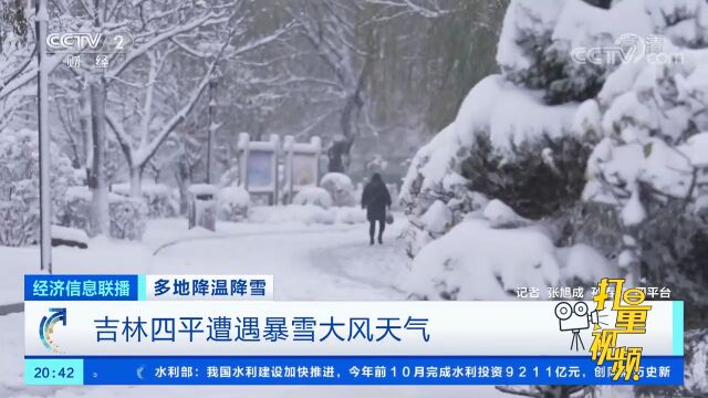 吉林四平遭遇暴雪大风天气