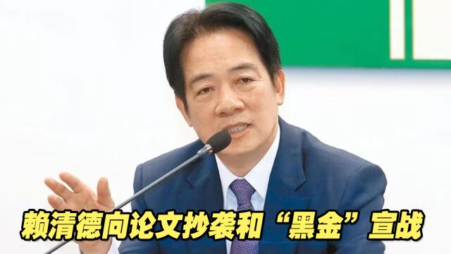 为扫清2024竞争对手?赖清德向论文抄袭和“黑金”宣战