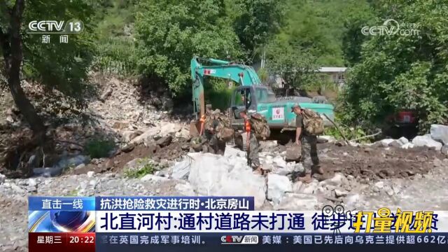 北京房山北直河村:通村道路未打通,徒步进山送物资