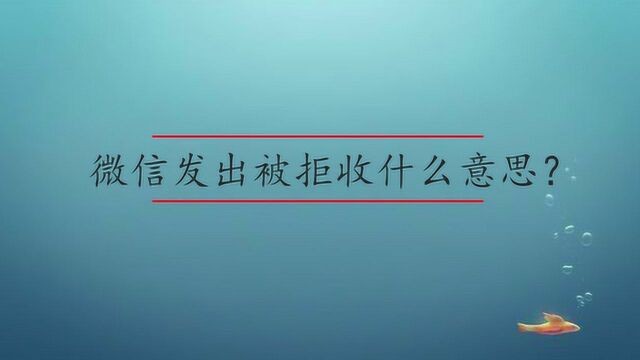 微信发出被拒收什么意思?