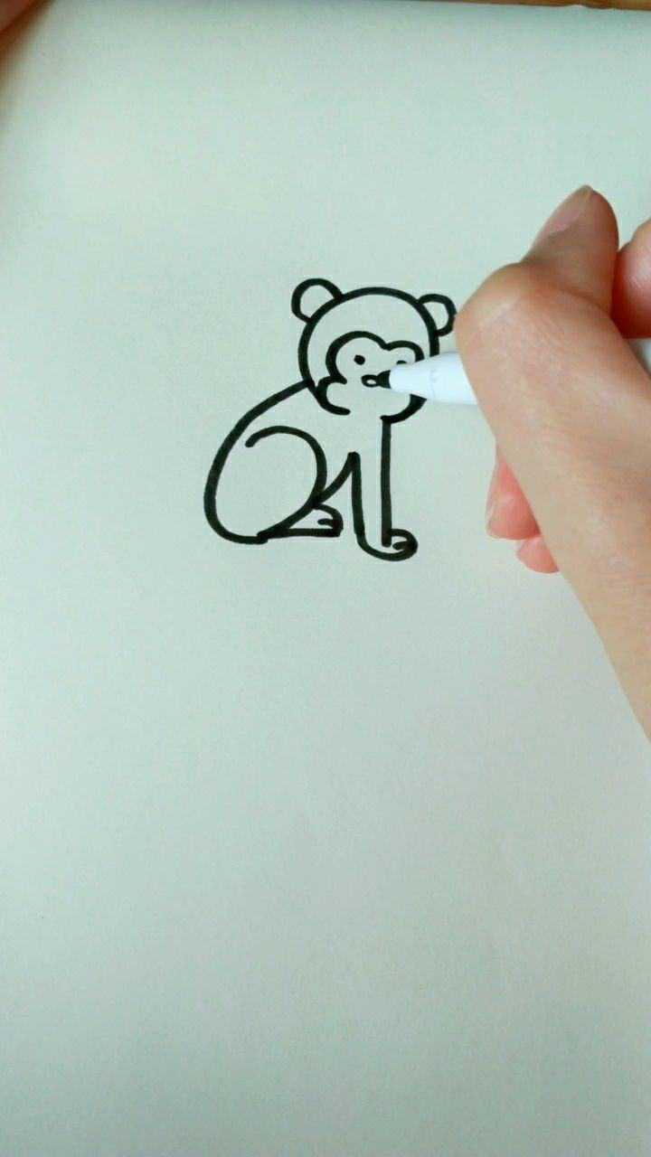 用数字123画简易版小猴子