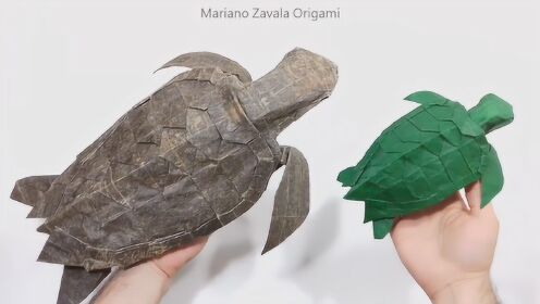 神谷哲史系列高难度折纸教程:折纸海龟视频教程,立体折纸海龟