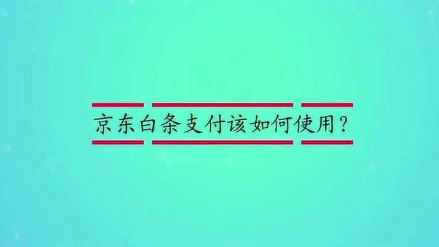 京东白条支付该如何使用?