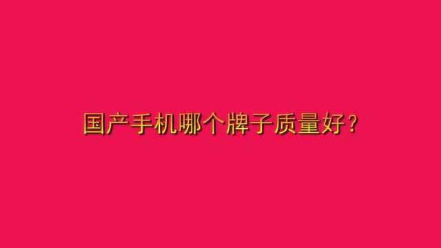 国产手机哪个牌子质量好?