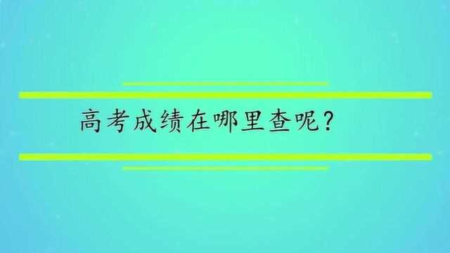 高考成绩在哪里查呢?