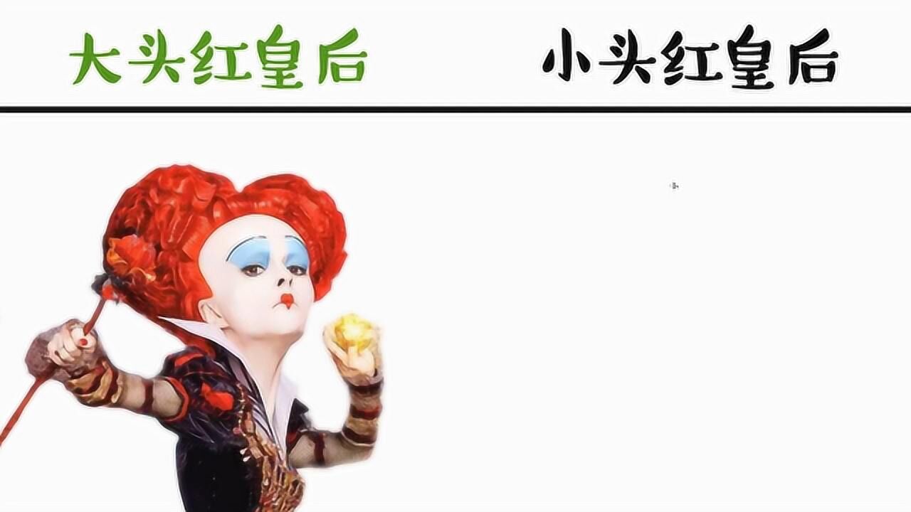 红皇后头变小的样子图片