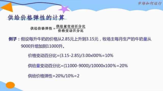 经济学原理:供给价格变动百分比的计算