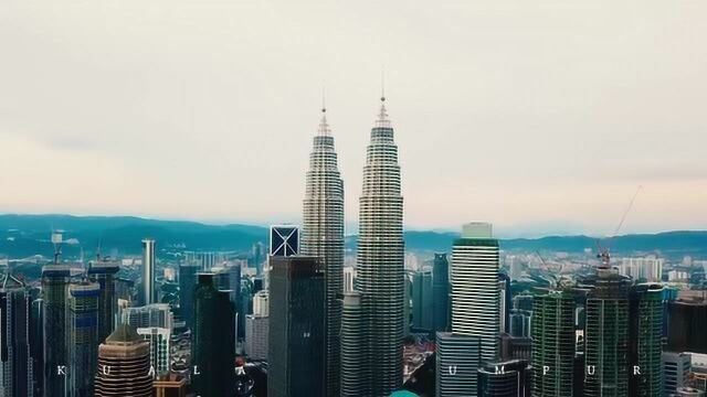 航拍吉隆坡,马来西亚的首都,2018年进入世界一线城市行列