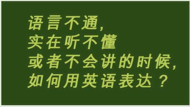 语言不通,实在听不懂或不会讲,用英语怎么表达呢?