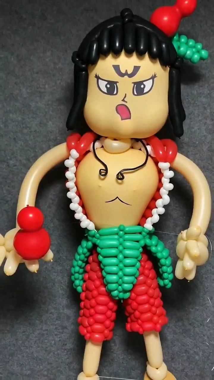 用气球做个葫芦娃,学校手工艺第一名