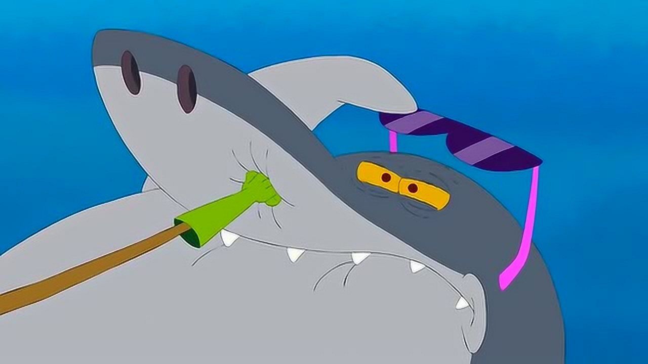 鲨鱼哥和美人鱼不好火山倾斜岩浆从火山里倒出来了