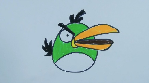 多乐儿童画274一起来给愤怒的小鸟里的小绿涂色