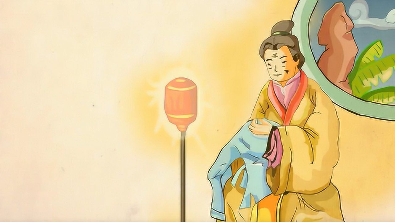 古诗儿歌母亲真是不容易年纪这么大了还得给孩子缝衣服