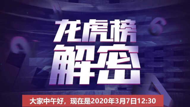 3月7号龙虎看市场:章盟主大买!基建龙头居然是它?